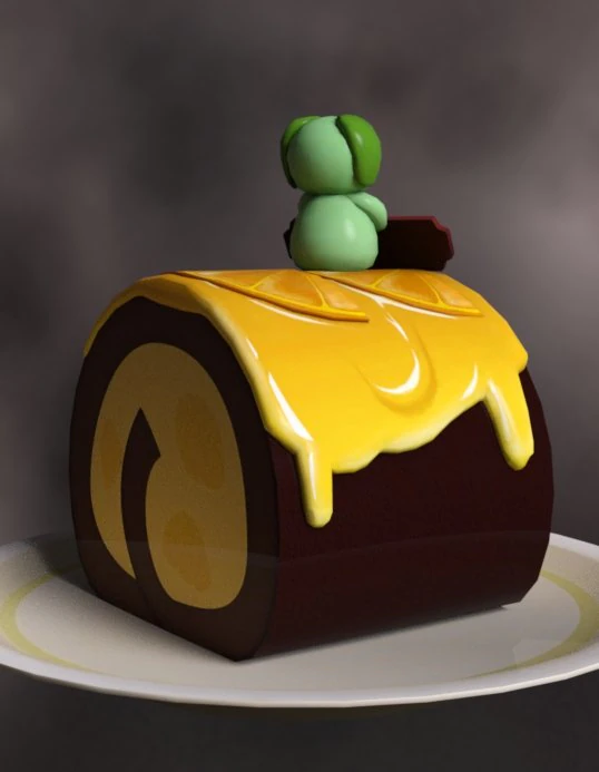 Cake roll 3D Model .c4d .max .obj .3ds .fbx .stl .blend