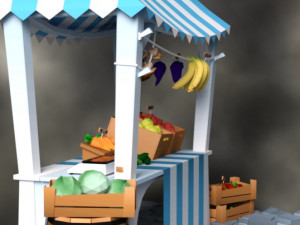 Market stall 3D मॉडल