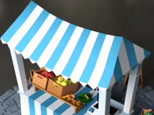 시장 매점 3D 모델