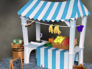 Market stall Modello 3D