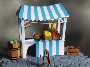 Market stall Modello 3D
