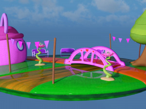 Diorama Fantasy park Modelo 3D