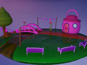 Diorama Fantasy park 3D Model