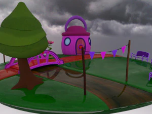 Diorama Fantasy park 3D Model