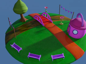 Diorama Fantasy park 3D Model