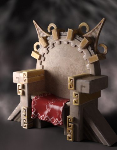 Throne Aztec 3D Модель .c4d .max .obj .3ds .fbx .stl .blend 