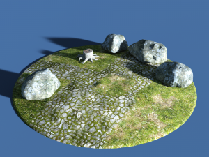 Stone trunk and grass 3Dモデル
