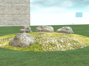 Stone trunk and grass 3Dモデル