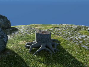 Stone trunk and grass 3Dモデル