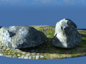 Stone trunk and grass 3Dモデル