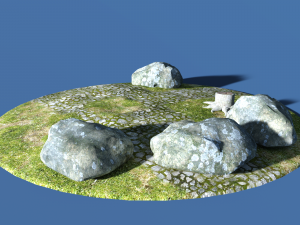 Stone trunk and grass 3Dモデル