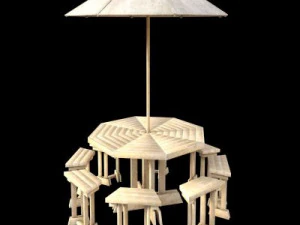 Ombrellone sedia mobili arredamento giardino Modello 3D