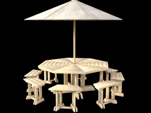 Umbrella chair furniture decor garden Modello 3D