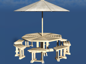 Umbrella chair furniture decor garden Modello 3D
