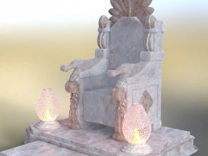 Throne complet Decor 3D Model