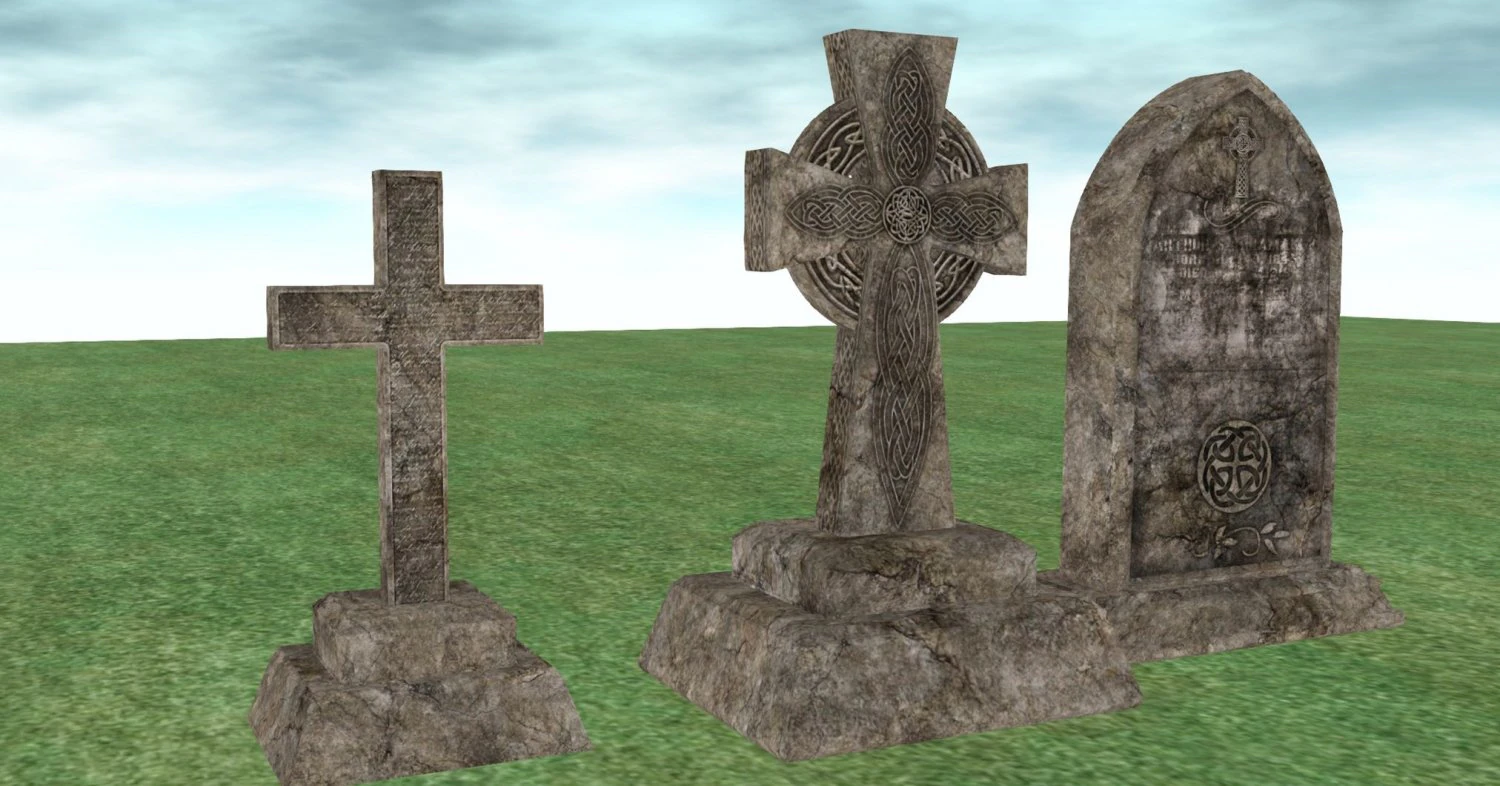 Graves grass 3D Model .c4d .max .obj .3ds .fbx .stl .blend 