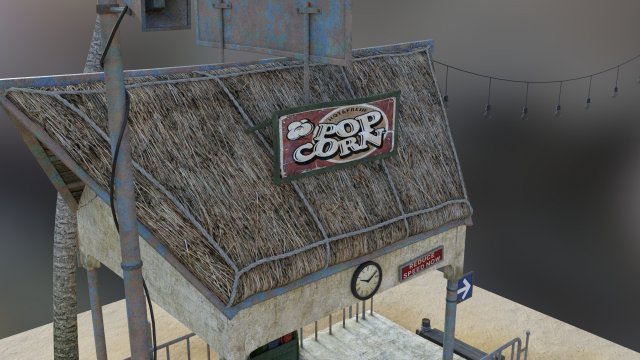 Summer kiosk Model 3D .c4d .max .obj .3ds .fbx .stl .blend 