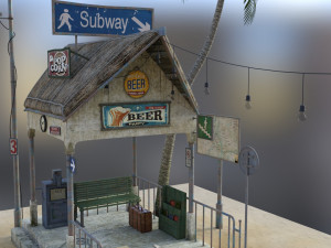 Summer kiosk Model 3D