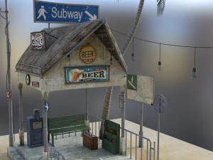 Summer kiosk 3D Model