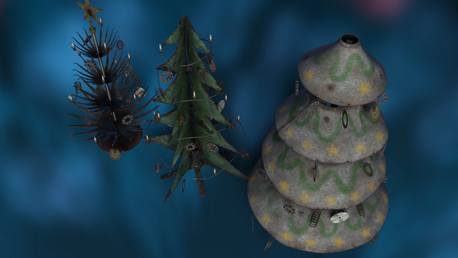 Digital scientific Christmas trees 3D Model .c4d .max .obj .3ds .fbx .stl .blend