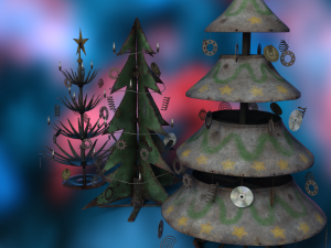 Digital scientific Christmas trees Modello 3D