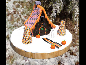 Gingerbread House and props Model 3D