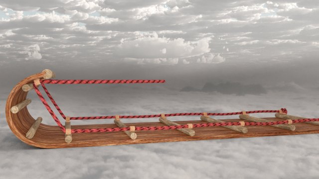 Sled christmas Model 3D .c4d .max .obj .3ds .fbx .stl .blend 