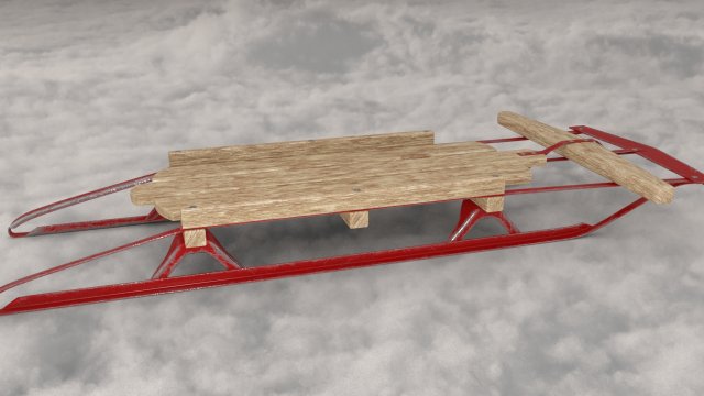 Toy sled xmas 3D-Modell .c4d .max .obj .3ds .fbx .stl .blend 