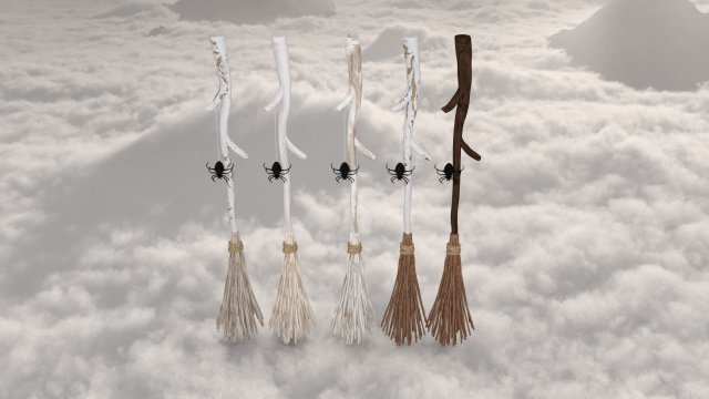 Hat end broom magic 3D 模型 .c4d .max .obj .3ds .fbx .stl .blend