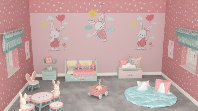 Decoration bedroom kids Modelo 3D .c4d .max .obj .3ds .fbx .stl .blend 