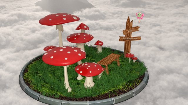 Fantasy scene complet Modelo 3D .c4d .max .obj .3ds .fbx .stl .blend 