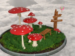 ファンタジーシーン完成 3Dモデル