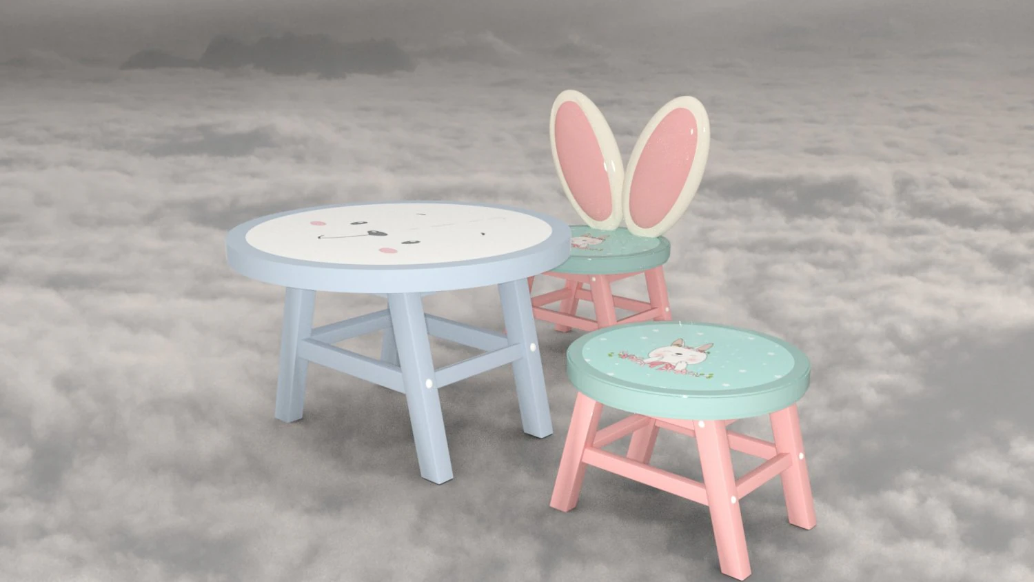 Decor kids bedroom 3D Model .c4d .max .obj .3ds .fbx .stl .blend 