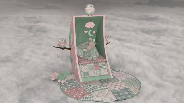 Decoration bedroom baby 3D Model .c4d .max .obj .3ds .fbx .stl .blend 