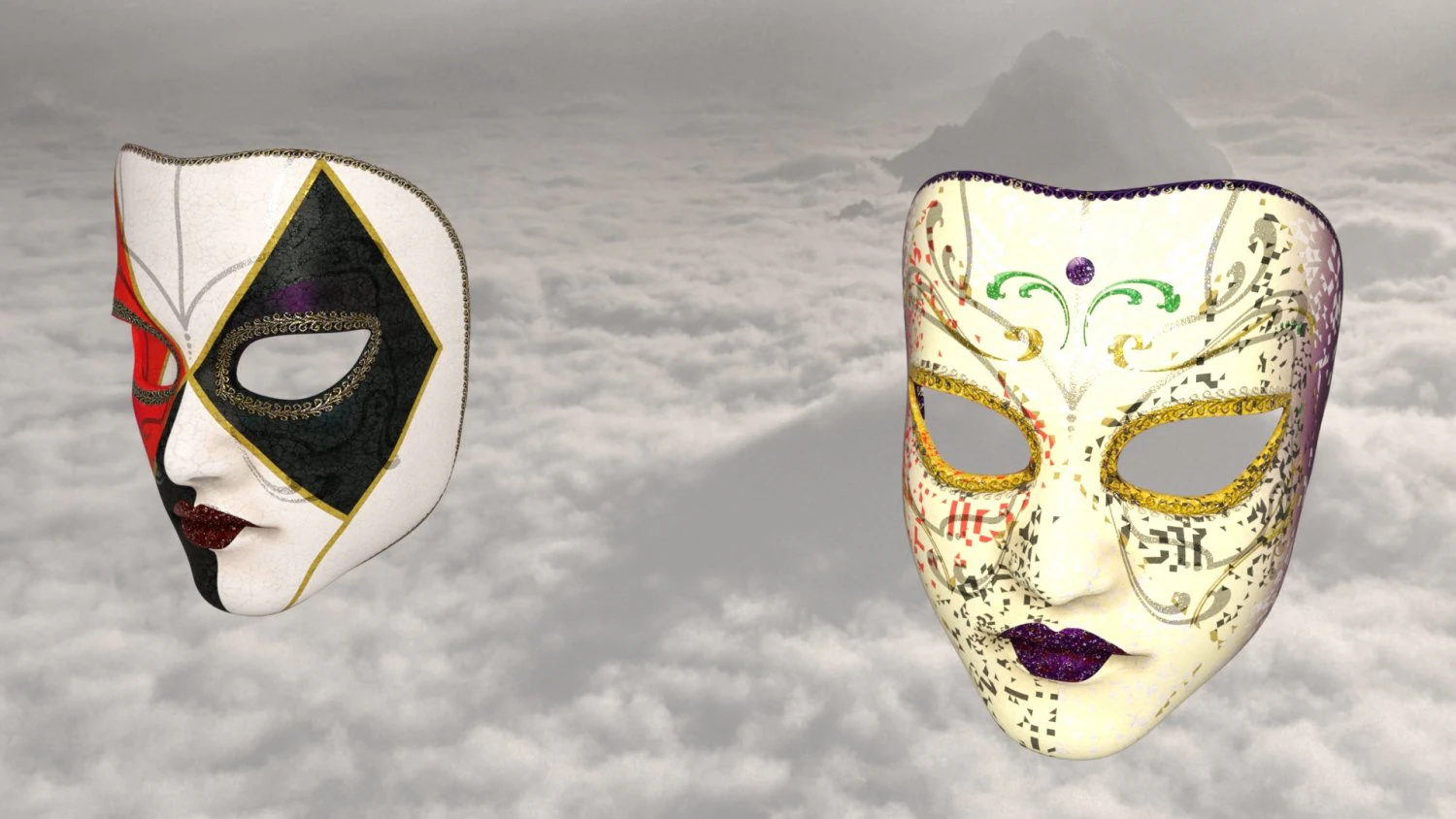 Fun mask carnival 3D Model .c4d .max .obj .3ds .fbx .stl .blend 