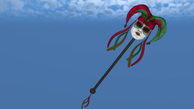 Jester Sceptre carnival Model 3D .c4d .max .obj .3ds .fbx .stl .blend 