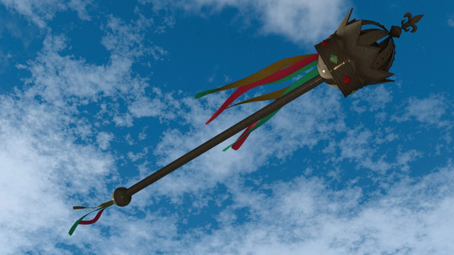 CrownScepter 3D Model .c4d .max .obj .3ds .fbx .stl .blend 