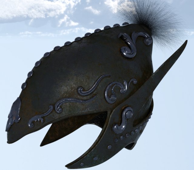Helmet medieval props clothes 3D 模型 .c4d .max .obj .3ds .fbx .stl .blend 