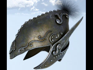 Helmet medieval props clothes 3D Model