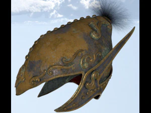 Helmet medieval props clothes 3D Model