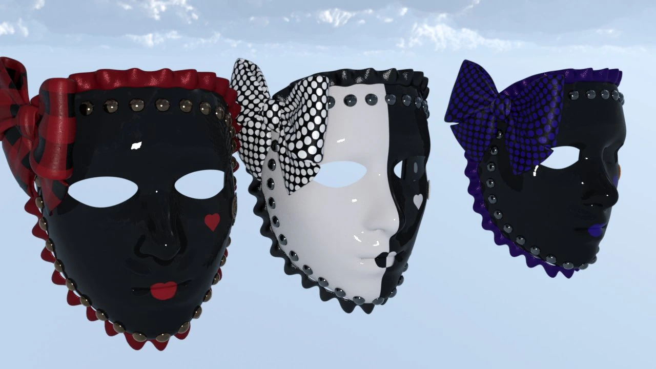 Masks carnival party unissex 3D Model .c4d .max .obj .3ds .fbx .stl .blend