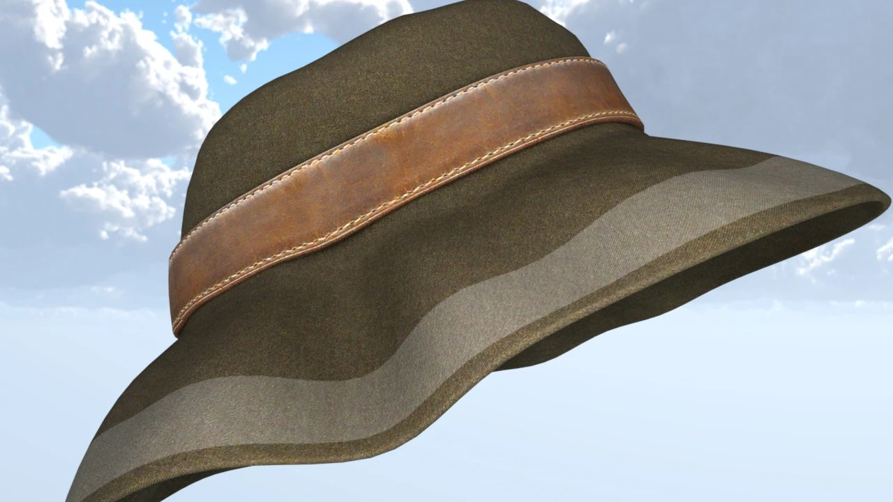 ELEGANT AUTUMN HAT 3D Model .c4d .max .obj .3ds .fbx .stl .blend 
