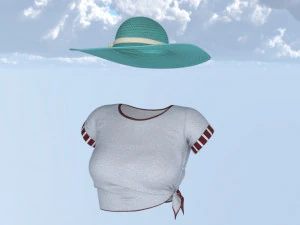 Hoed en shirt zomer 3D Model