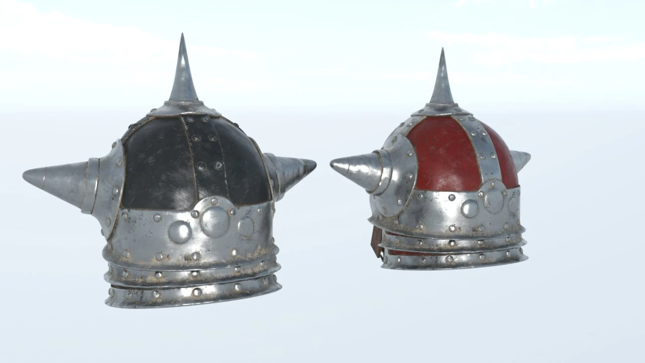 Helmet barbarian brutal gear 3D Model .c4d .max .obj .3ds .fbx .stl .blend 