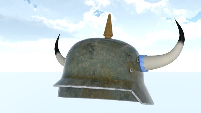 Soldier helmet horn spike Modello 3D .c4d .max .obj .3ds .fbx .stl .blend 