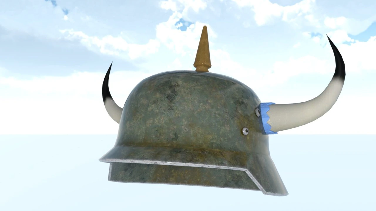 Soldier helmet horn spike 3D Model .c4d .max .obj .3ds .fbx .stl .blend 