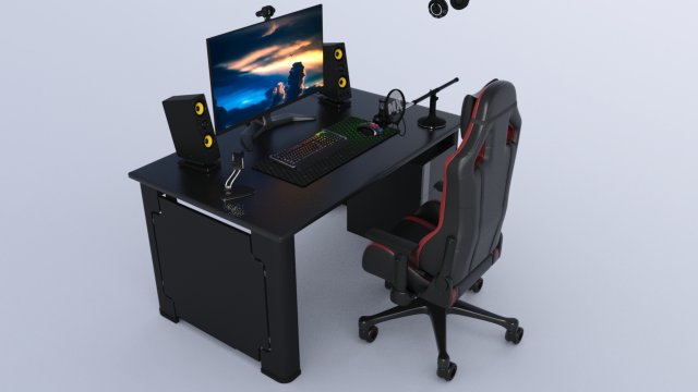 Pc gamer complet 3D 모델 .c4d .max .obj .3ds .fbx .stl .blend 
