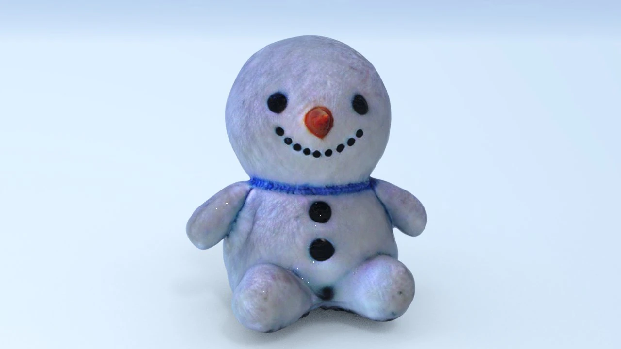 Snowman cute 3D Model .c4d .max .obj .3ds .fbx .stl .blend 