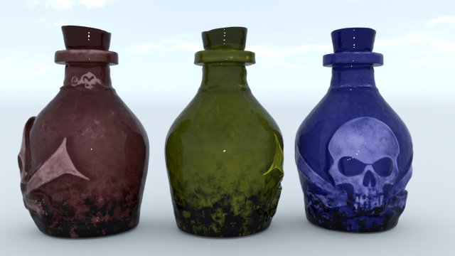 Bottle rum Modello 3D .c4d .max .obj .3ds .fbx .stl .blend 