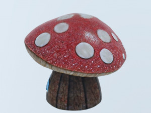 House mushroom cute Modello 3D